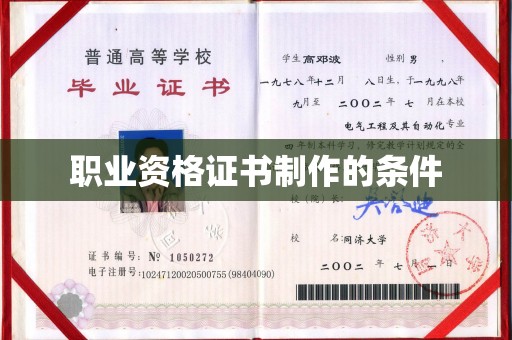 镇巴职业资格证书制作的条件